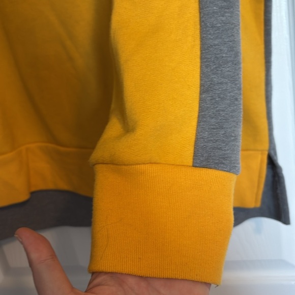 PINK Victoria's Secret women’s yellow and gray oversized sweatshirt size medium - Picture 6 of 9